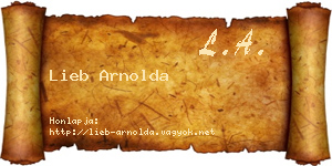 Lieb Arnolda névjegykártya
